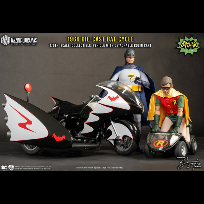 Jazzinc Dioramas | 1966 Batcycle with Sidecar (PREVENTA)